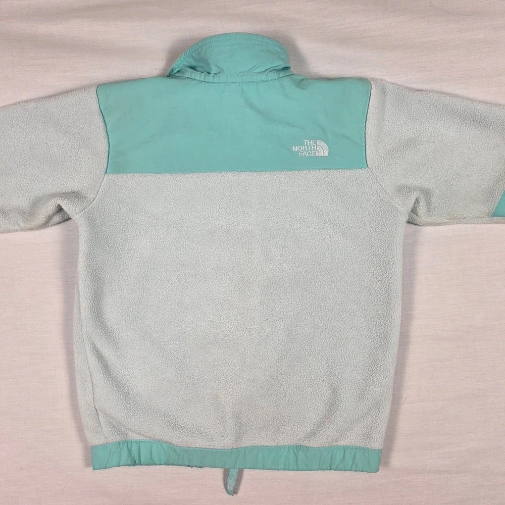 The‎ North Face Fleece Jacket Toddler Girls 5/5 Aqua White Zip Up Outdoor